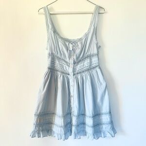 Light Blue Cotton Cottagecore Baby Doll Dress